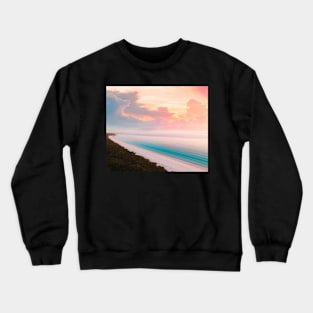 Foamy sea waves Ocean, Adventure, Surfing Mounted Crewneck Sweatshirt